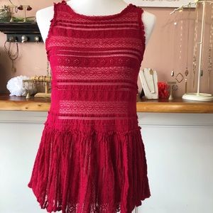 Intimately Free People Pucker Lace Peplum Tank XS